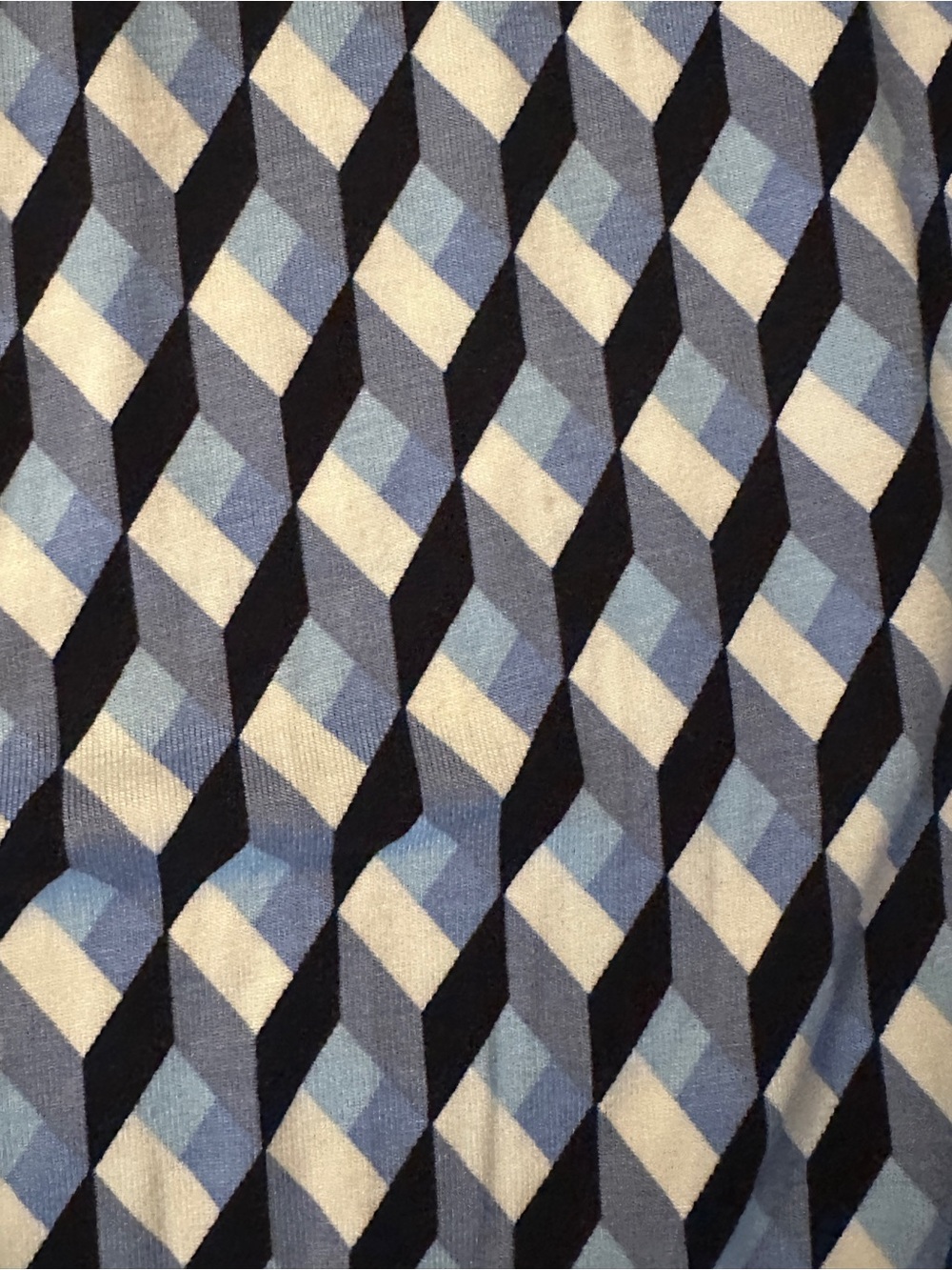 Diane Von Furstenberg Navy and White Geometric Wrap Dress - Picture 4 of 5